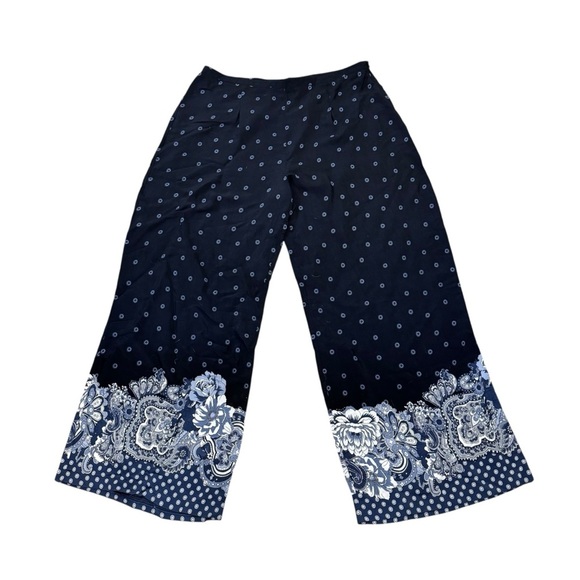 Long Tall Sally Wide Leg Floral Lightweight Pants Size 18 NWT Brand New - Picture 1 of 10